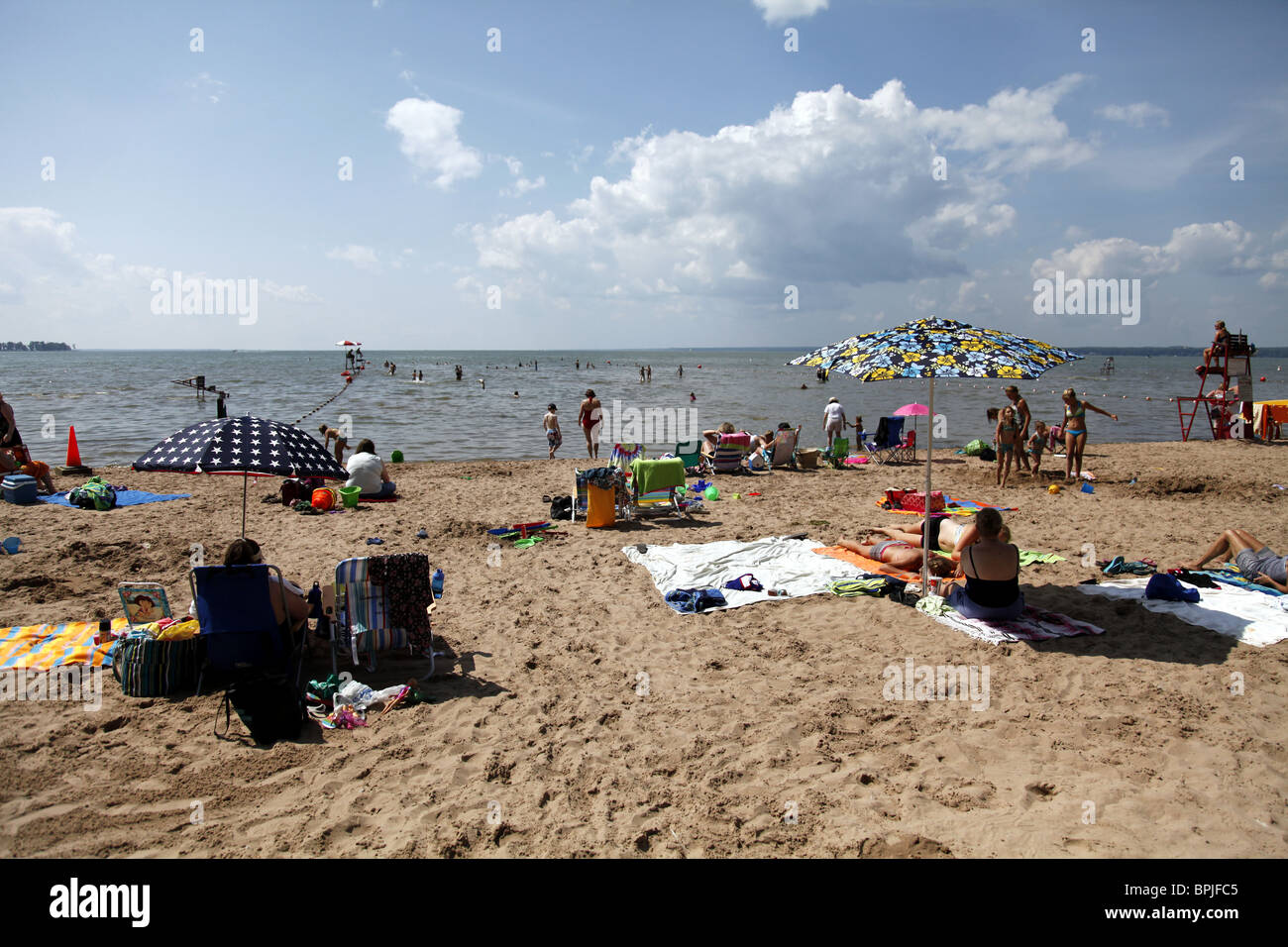 People on the beach of Verona beach state park Stock Photo Alamy