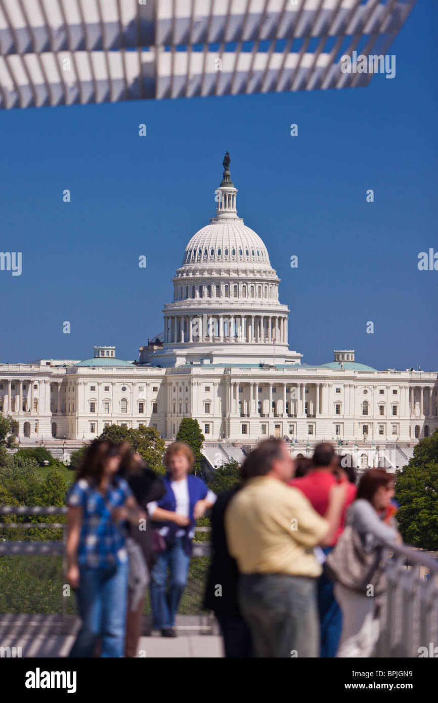 WASHINGTON, DC, USA - The United States Capitol dome, as seen from the balcony of the Newseum. Stock Photo