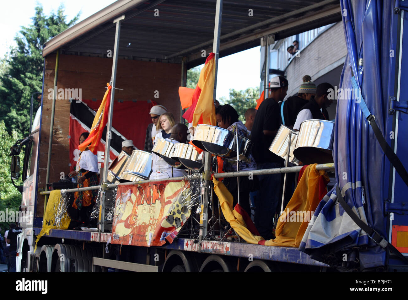 Steel drum band at the Notting Hill Carnival London 2010 Stock Photo