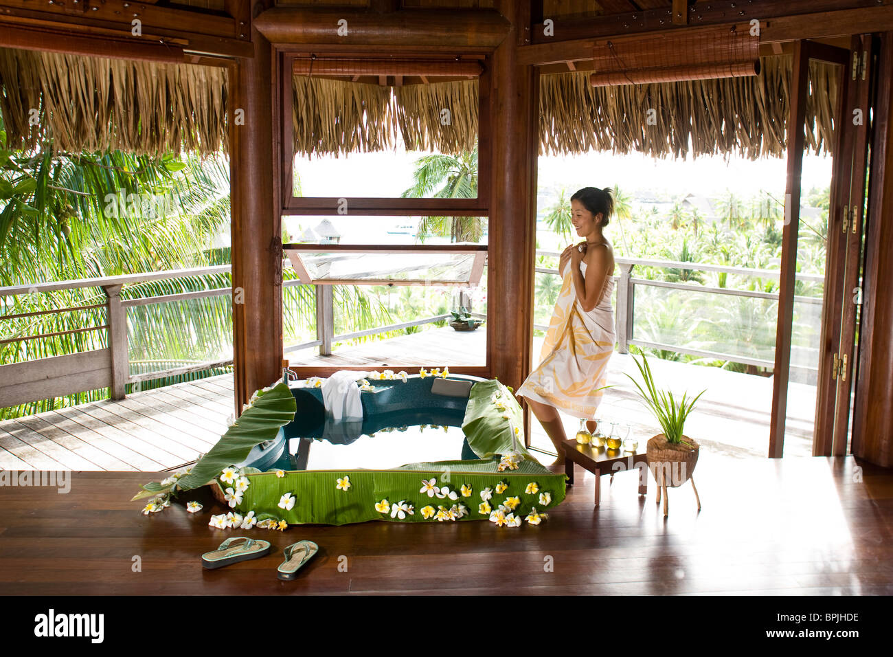 Mandaran Spa at Bora Bora Nui Resort . PR/MR Stock Photo