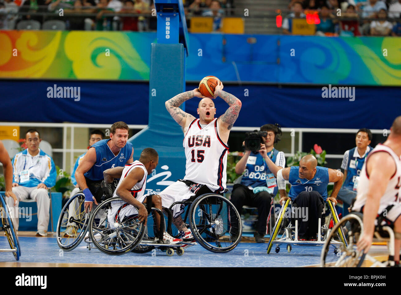 Preliminary round of men's wheelchair basketball between the United