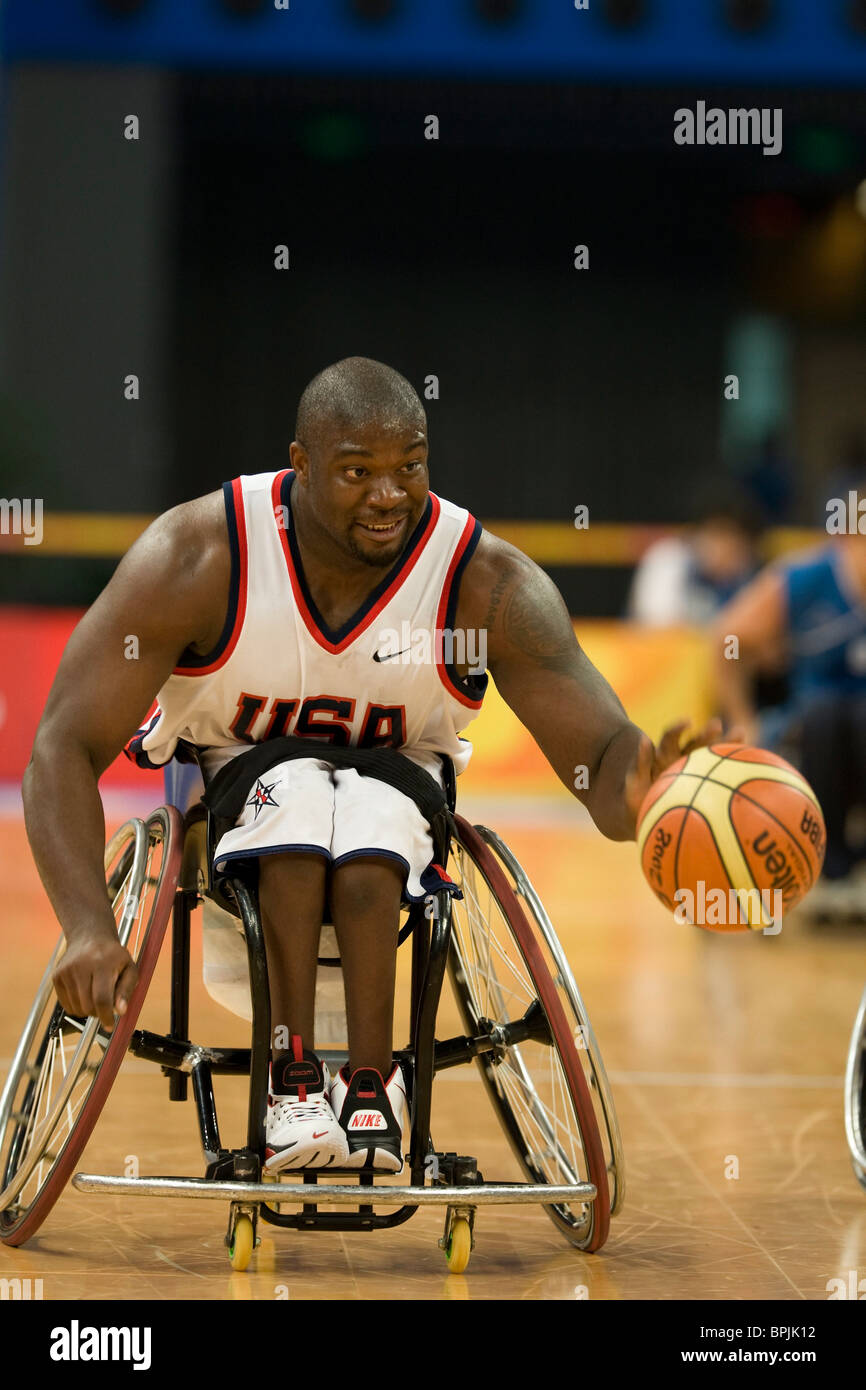 Preliminary round of men's wheelchair basketball between the United