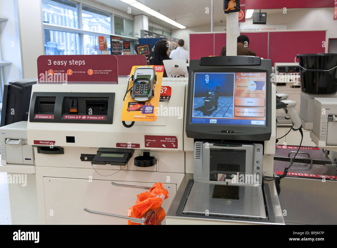 Self-service checkout - Sainsburys - Camden Town - London Stock Photo