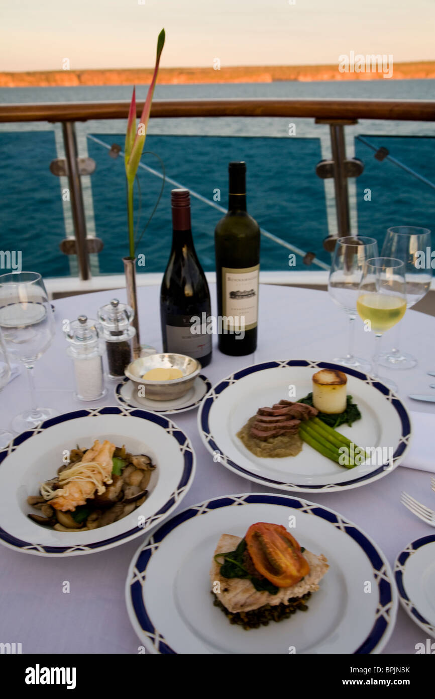 A gourmet dinner in Orion's Constellation Restaurant Kimberley