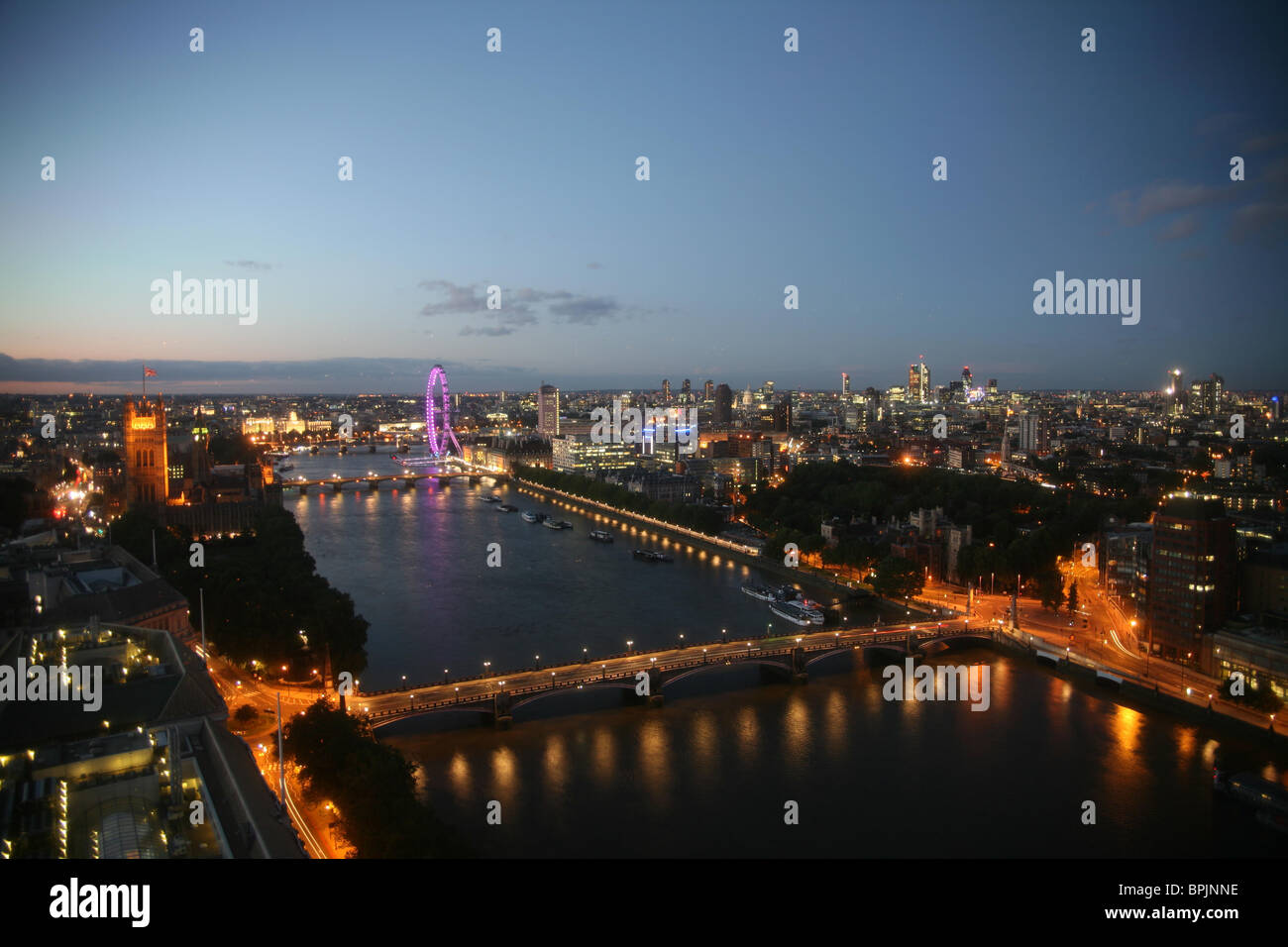 Aerial view london dusk hi-res stock photography and images - Alamy