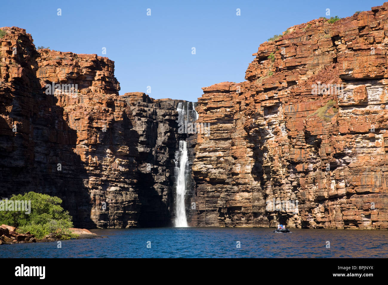 King George Falls are the highest single-drop falls in the Kimberley region of Western Australia Stock Photo