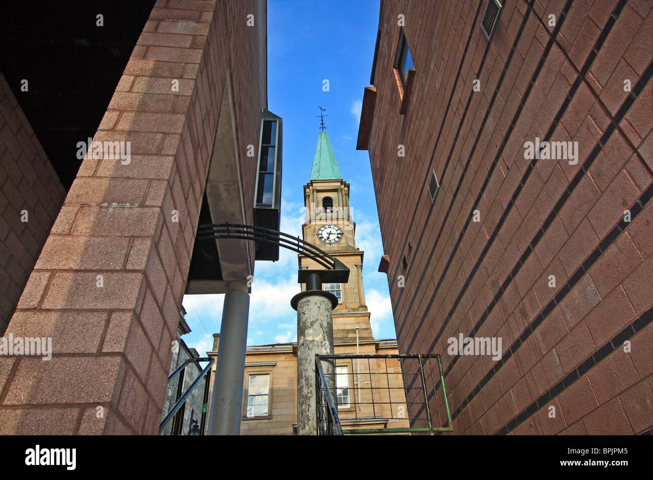 Town clock in Airdrie, a small town in Scotland Stock Photo