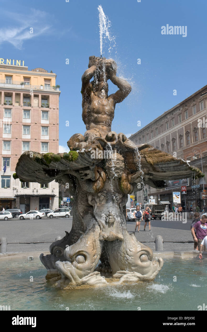 Fontana del Tritone Stock Photo