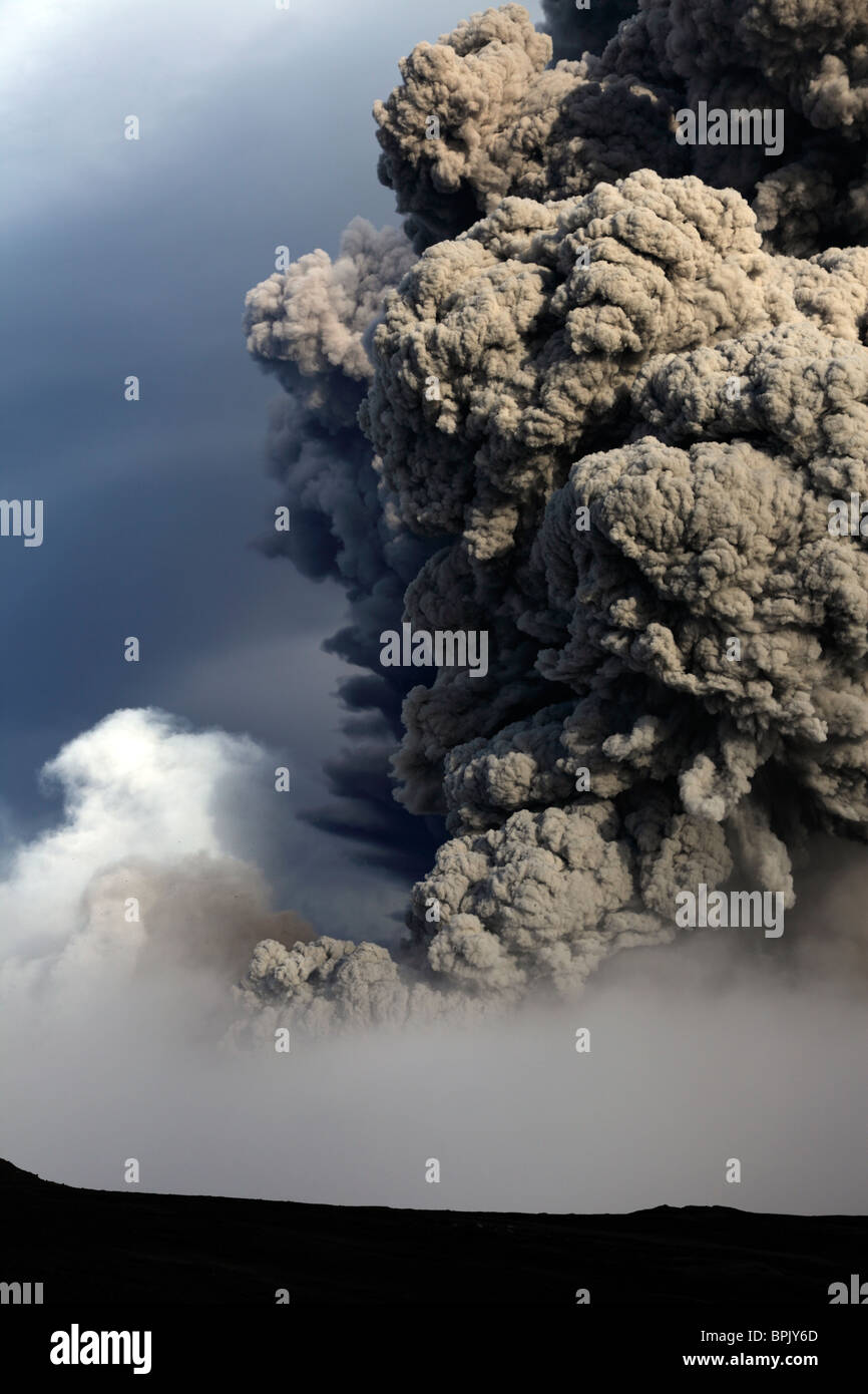 May 8, 2010 - Eyjafjallajökull eruption, Iceland. Stock Photo