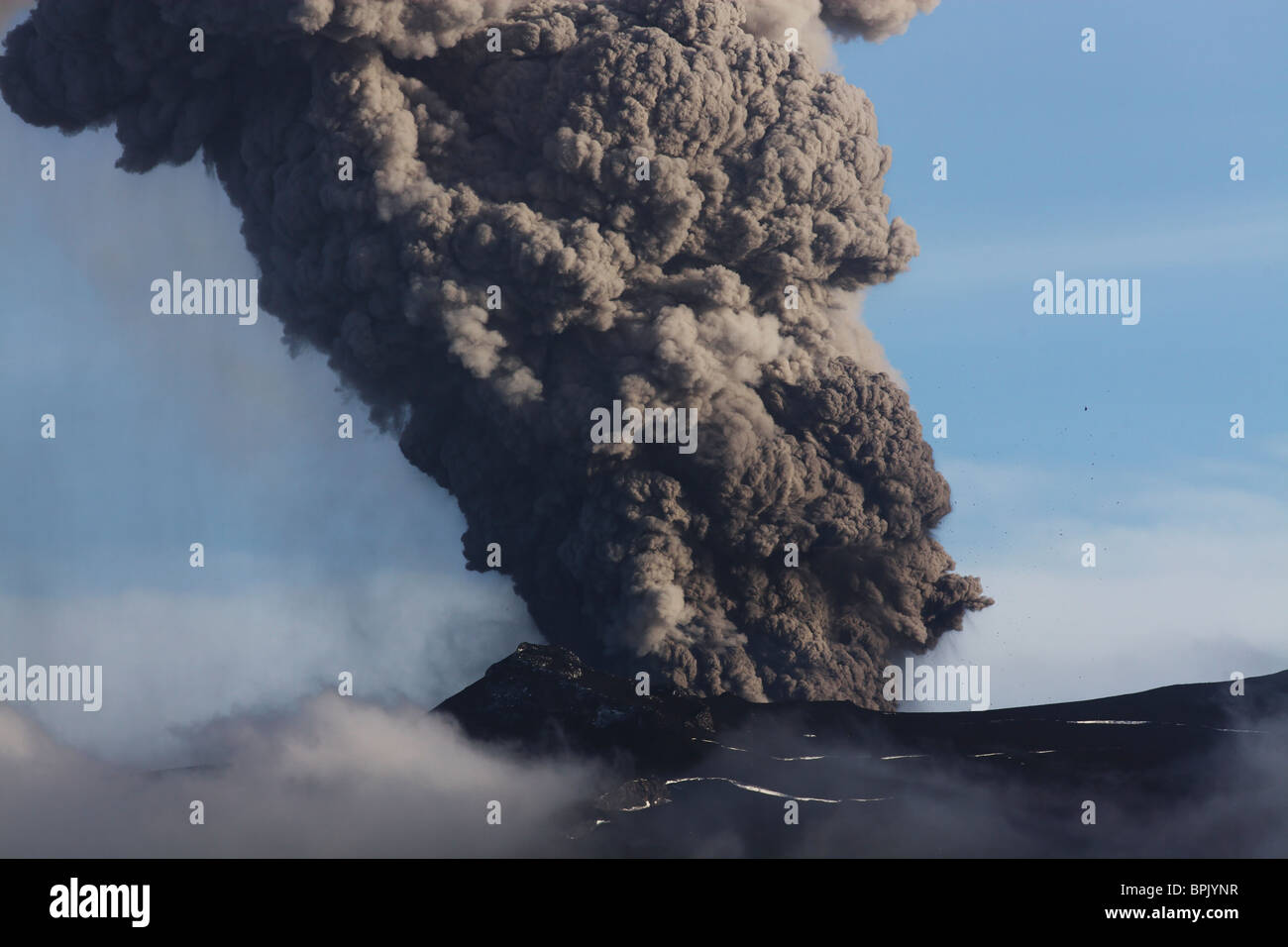 May 7, 2010 - Eyjafjallajökull eruption, Iceland. Stock Photo