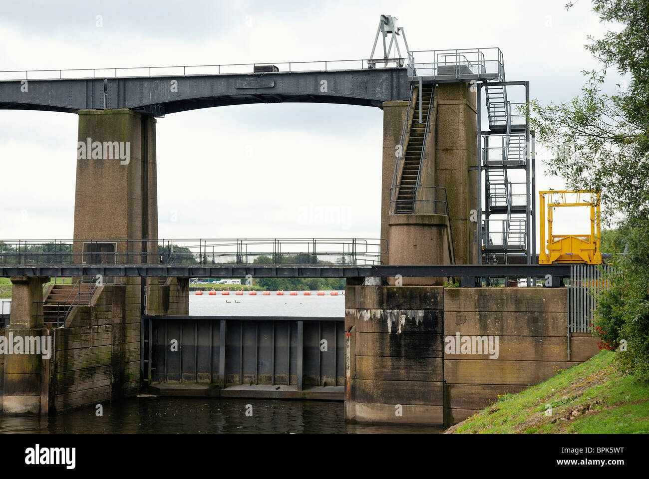 Colwick sluice gates Nottingham river trent england uk Stock Photo Alamy