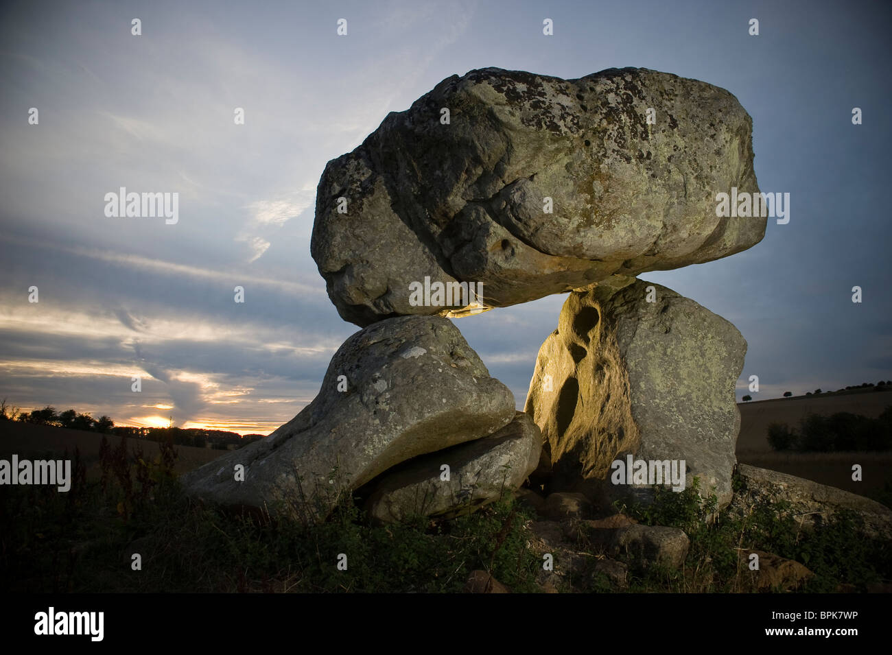 The Devil's Den neolithic tomb, Marlborough Downs, Wiltshire, UK Stock Photo