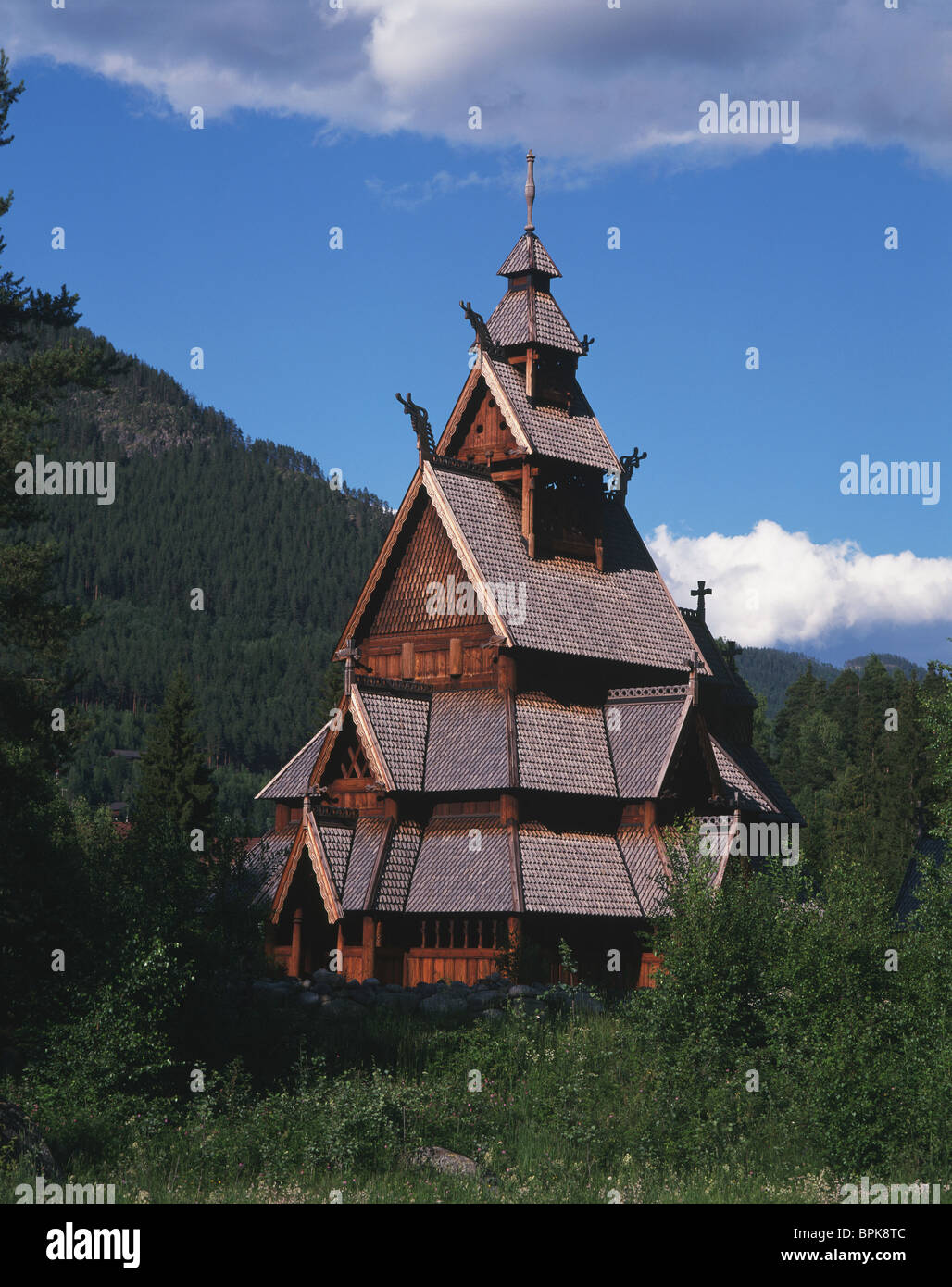 Stave Church at Gol, nr. Oslo, Norway Stock Photo