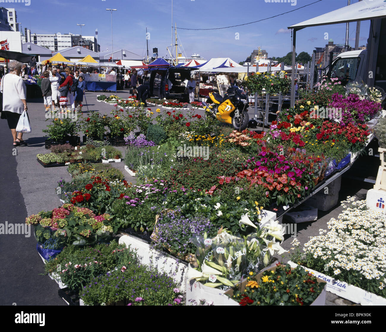 Flower Market, Bergen, Norway Stock Photo Alamy