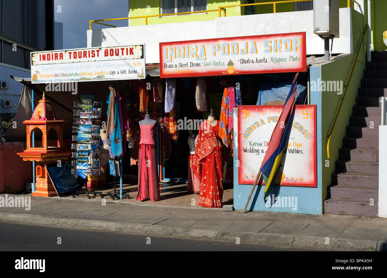 Roadside Tourist boutique, Flic en Flac, Mauritius Stock Photo