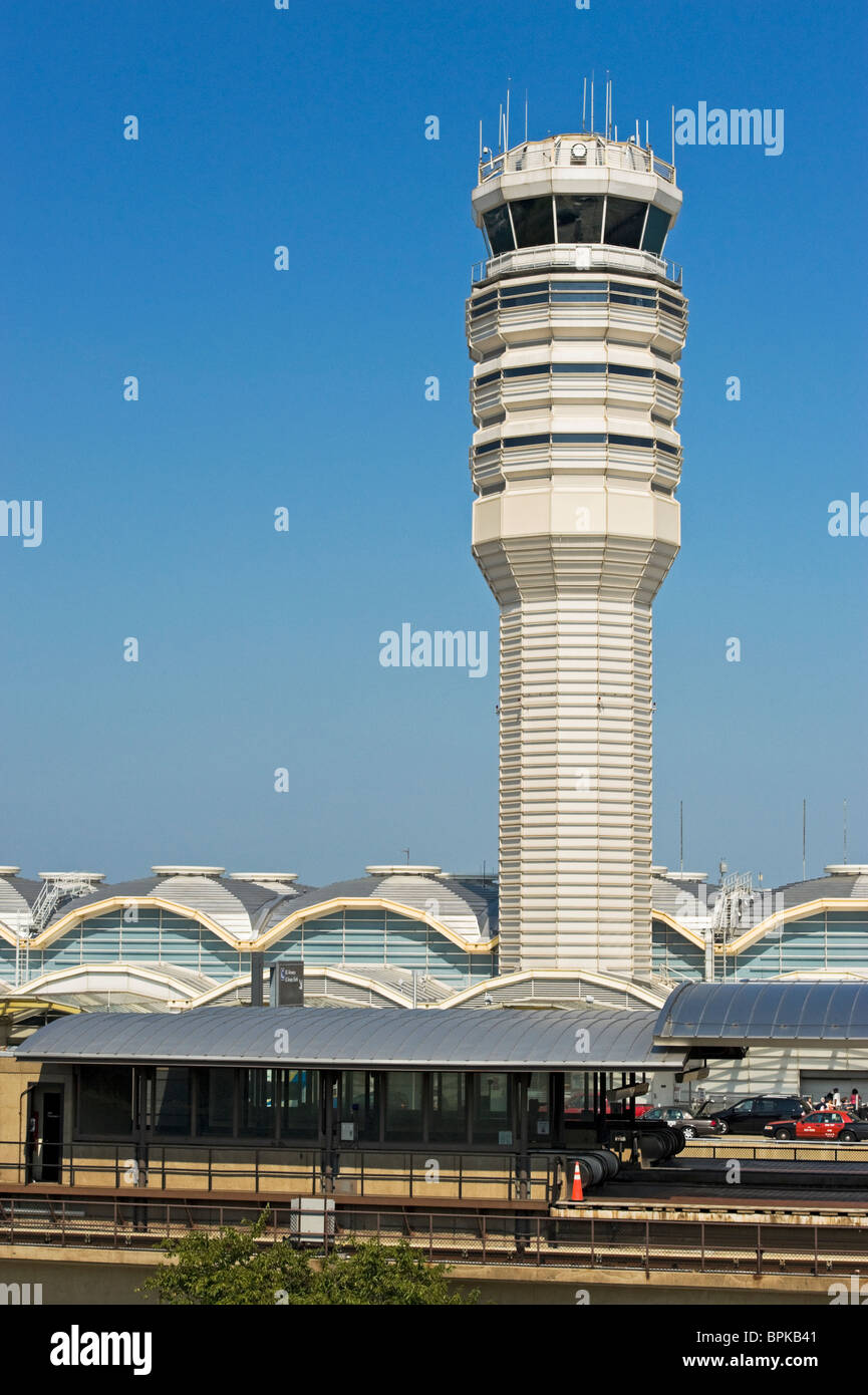 The control tower Ronald Reagan National Airport near Washington DC Stock Photo