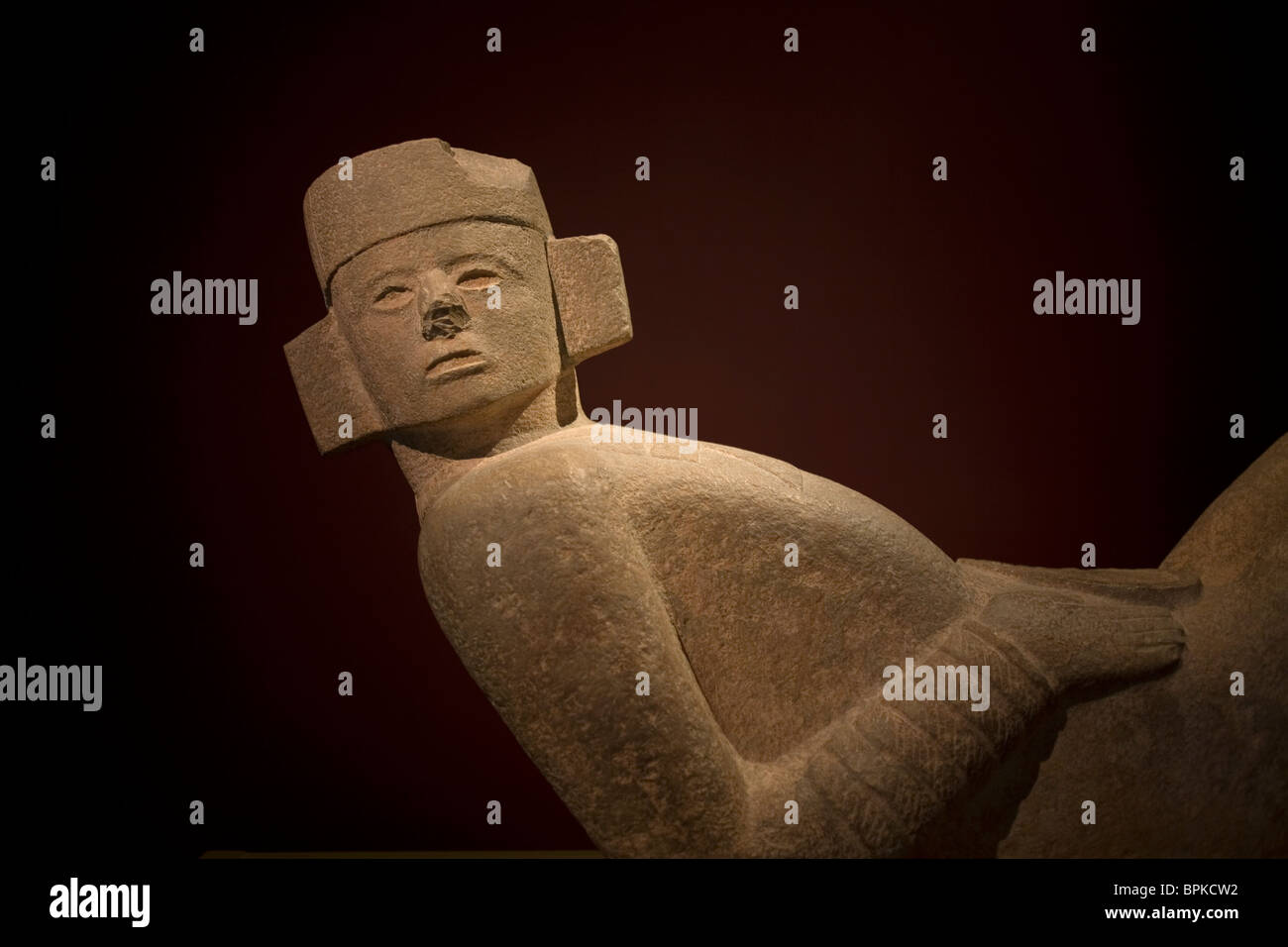 A Chac Mool,a Mayan type of sculpture, from the ruins of Chichen Izta