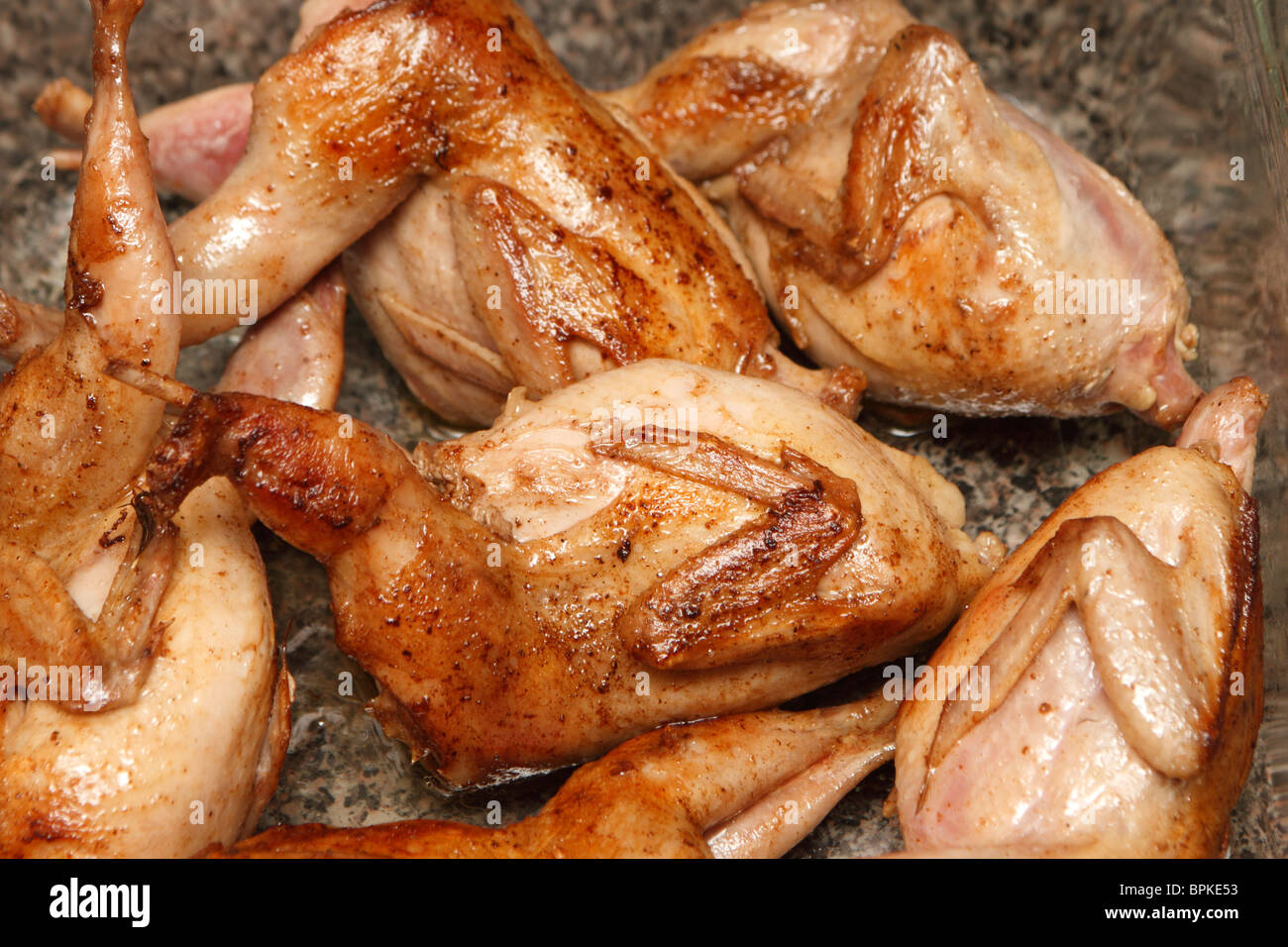 Browned quail Stock Photo