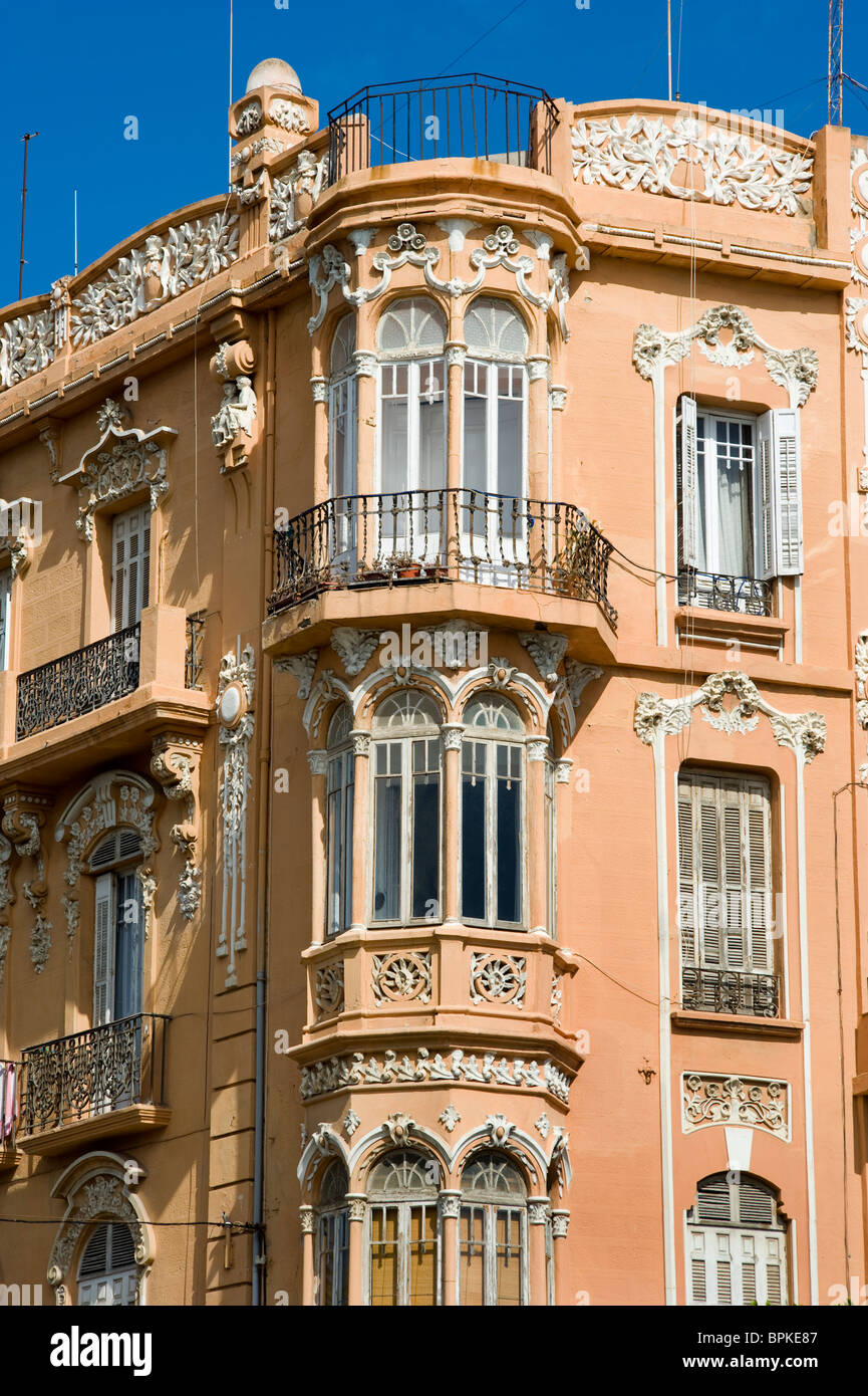 Modernist style building at Plaza de España. Melilla.Spain Stock Photo
