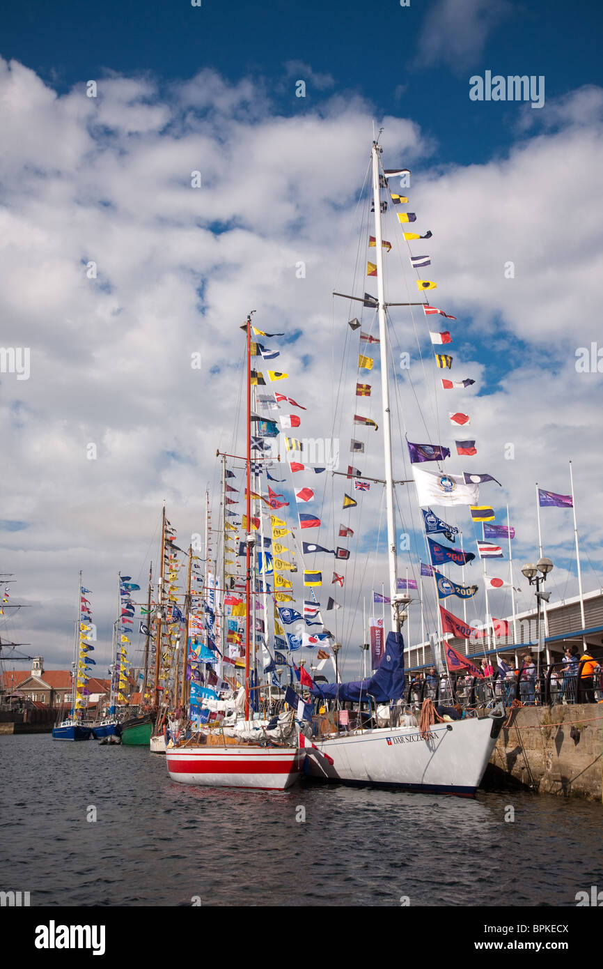 Sailing Vessels moored in the Marina in Hartlepool at the 2010 Tall