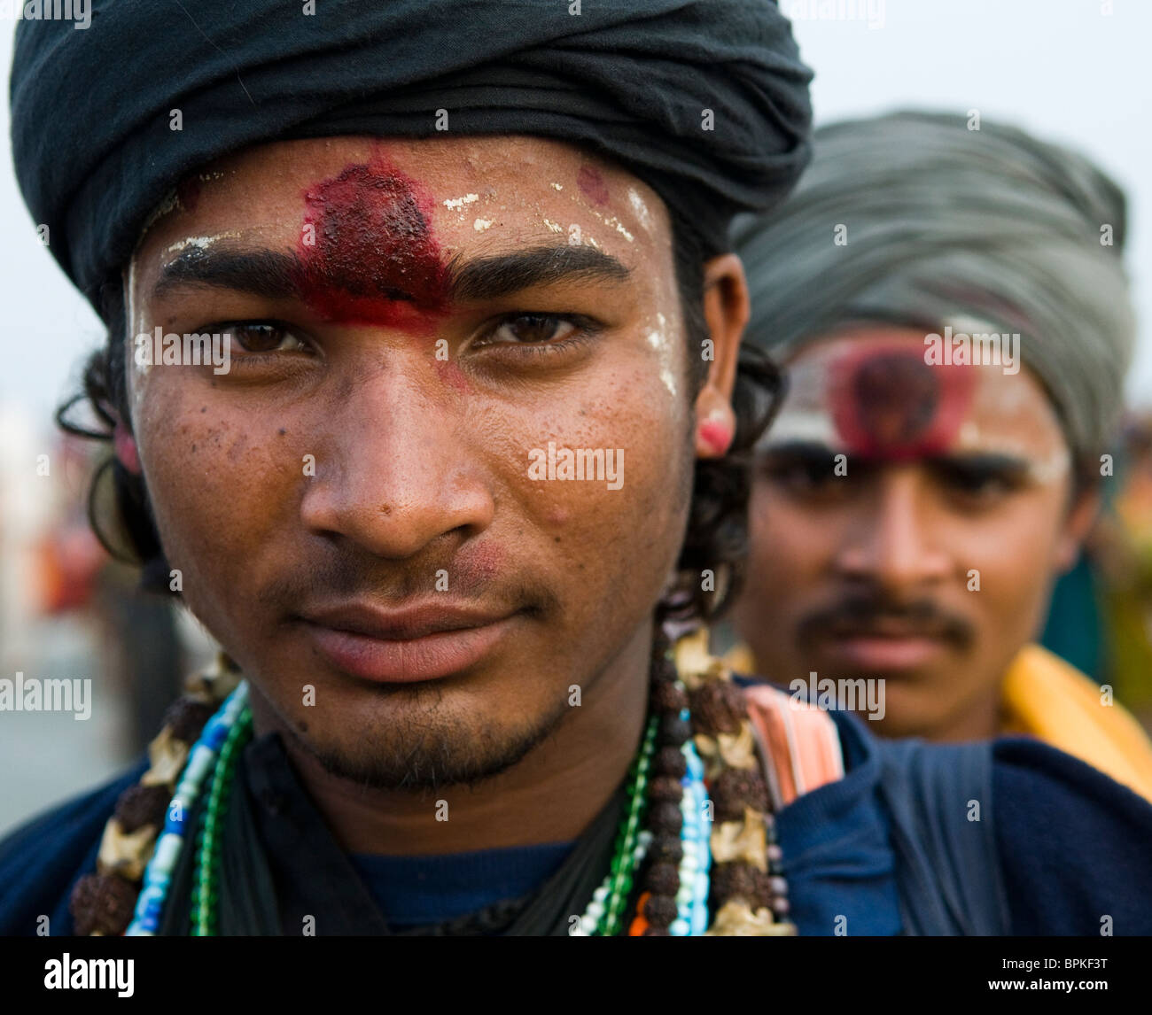 Hindu sadhus at the Gangasagar mela in west bengal. Stock Photo