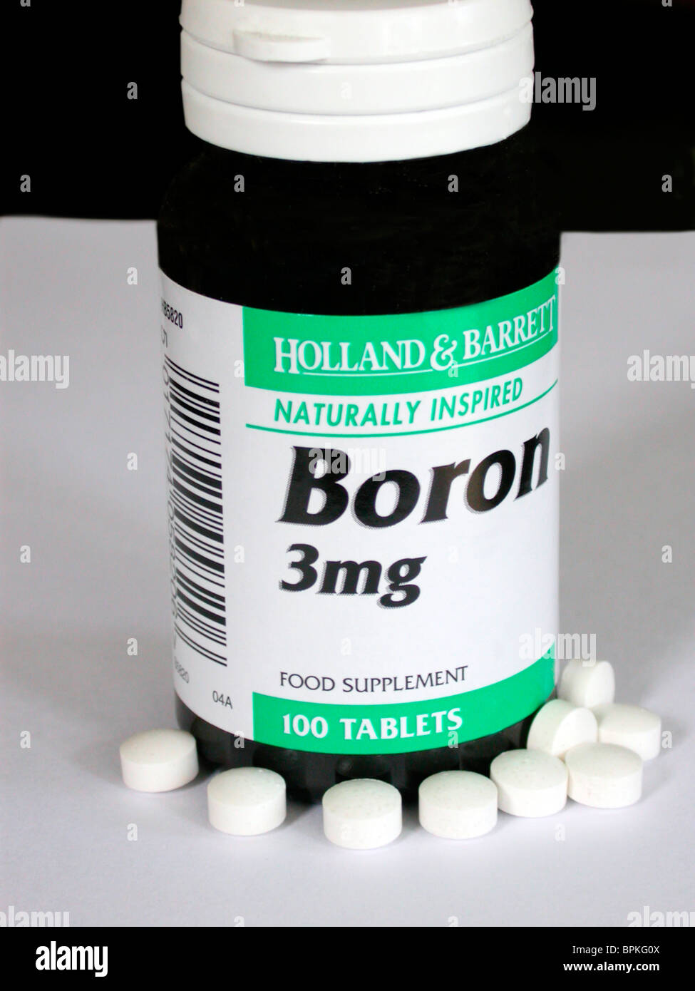 boron tablets taken to help reduce the rate of bone loss from the bones in  the post menopausal years Stock Photo - Alamy