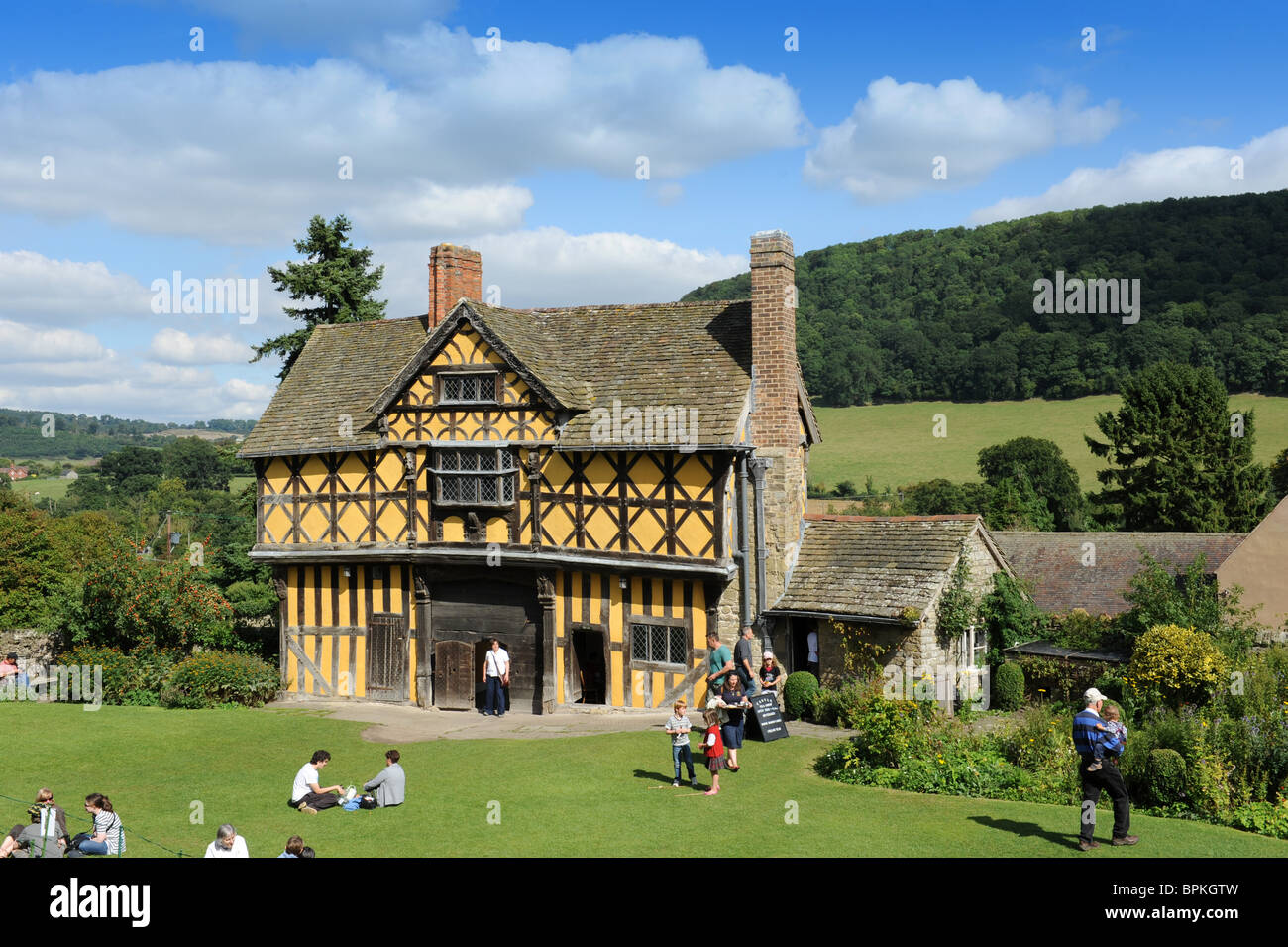 Stokesay Castle gatehouse in South Shropshire Stock Photo