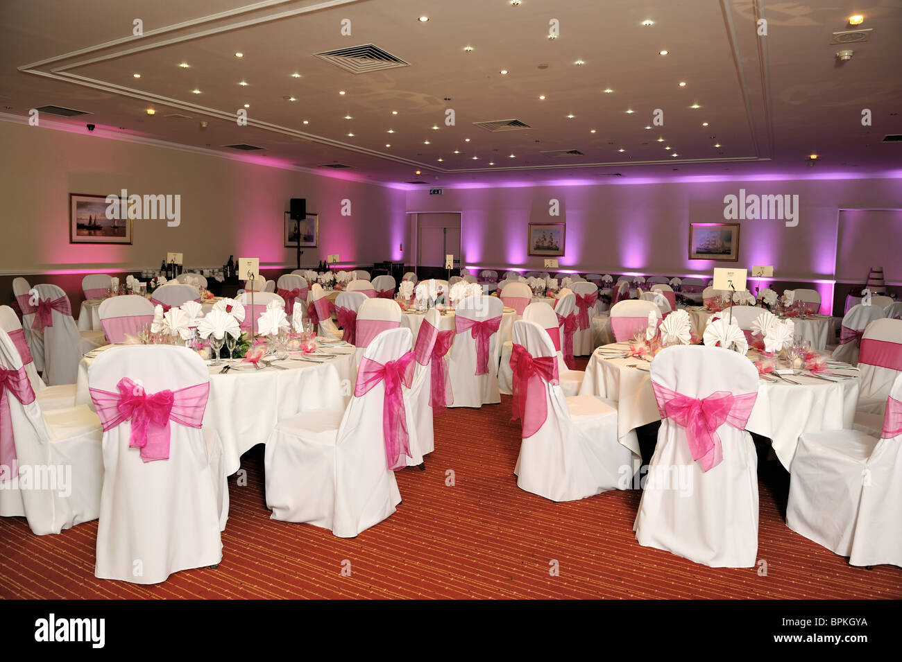 Wedding Reception table layout Stock Photo