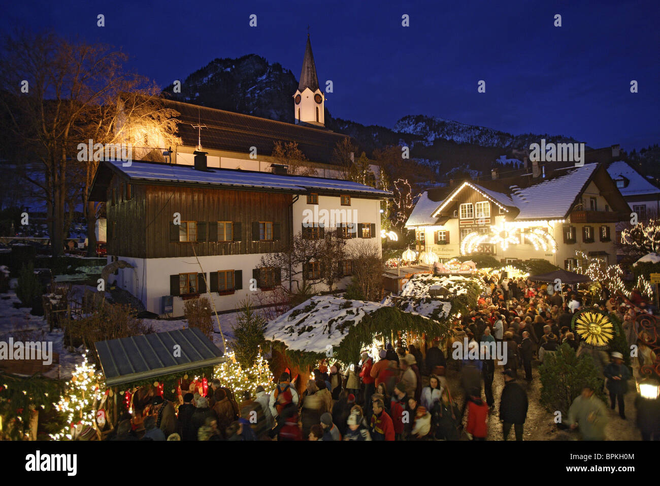 Christmas market in Bad Hindelang, Allgau, Swabia, Bavaria, Germany Stock Photo
