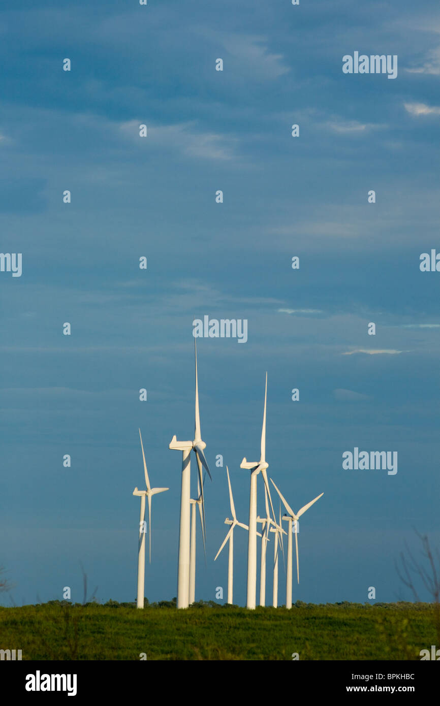 Wind turbines on Tug Hill Plateau, largest wind energy project in New York State, Lewis County Stock Photo