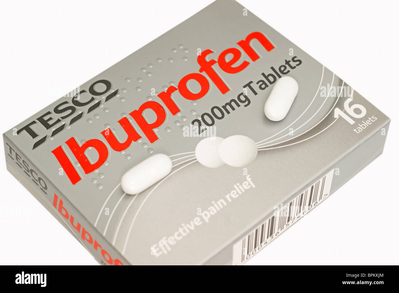 supermarket brand packs of ibuprofen tablets with braille information