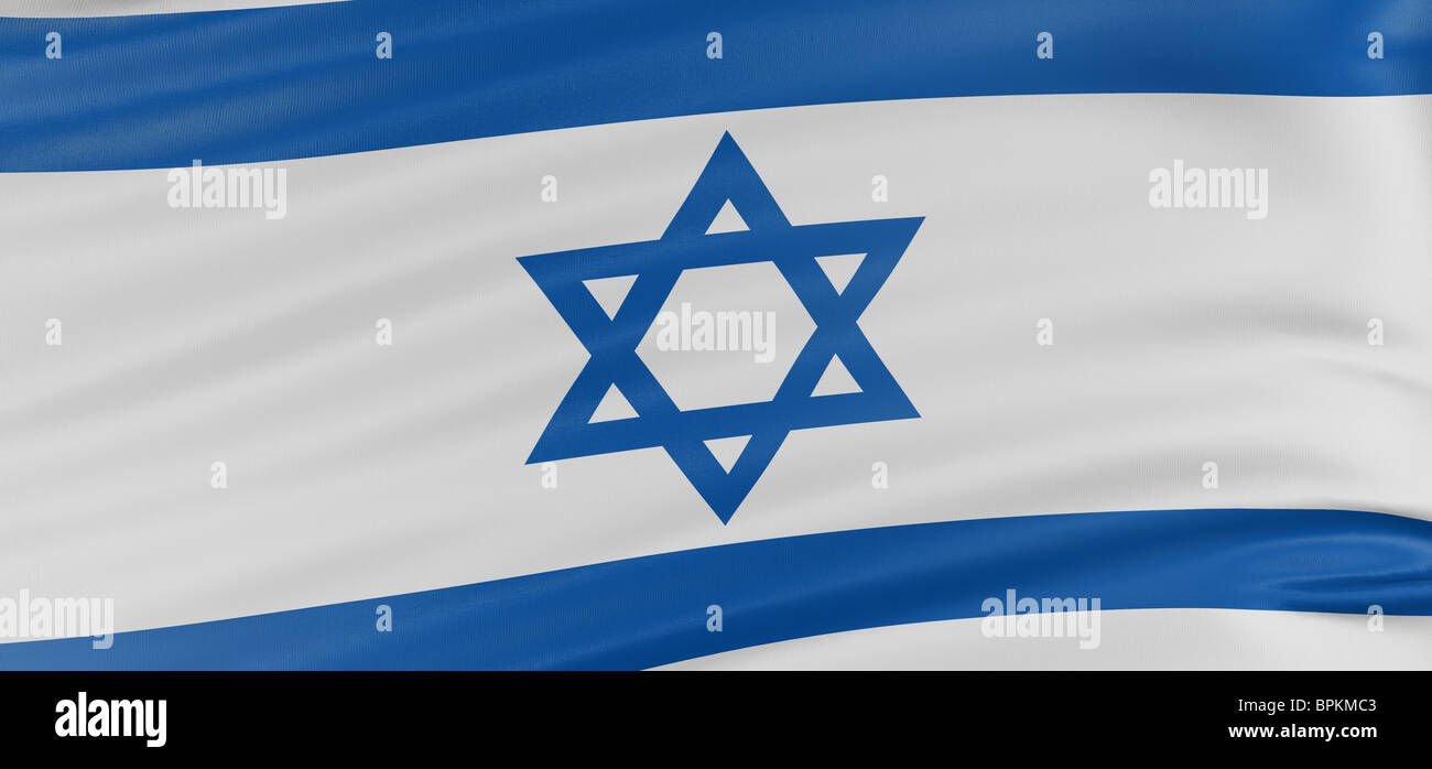 3D Israeli flag Stock Photo