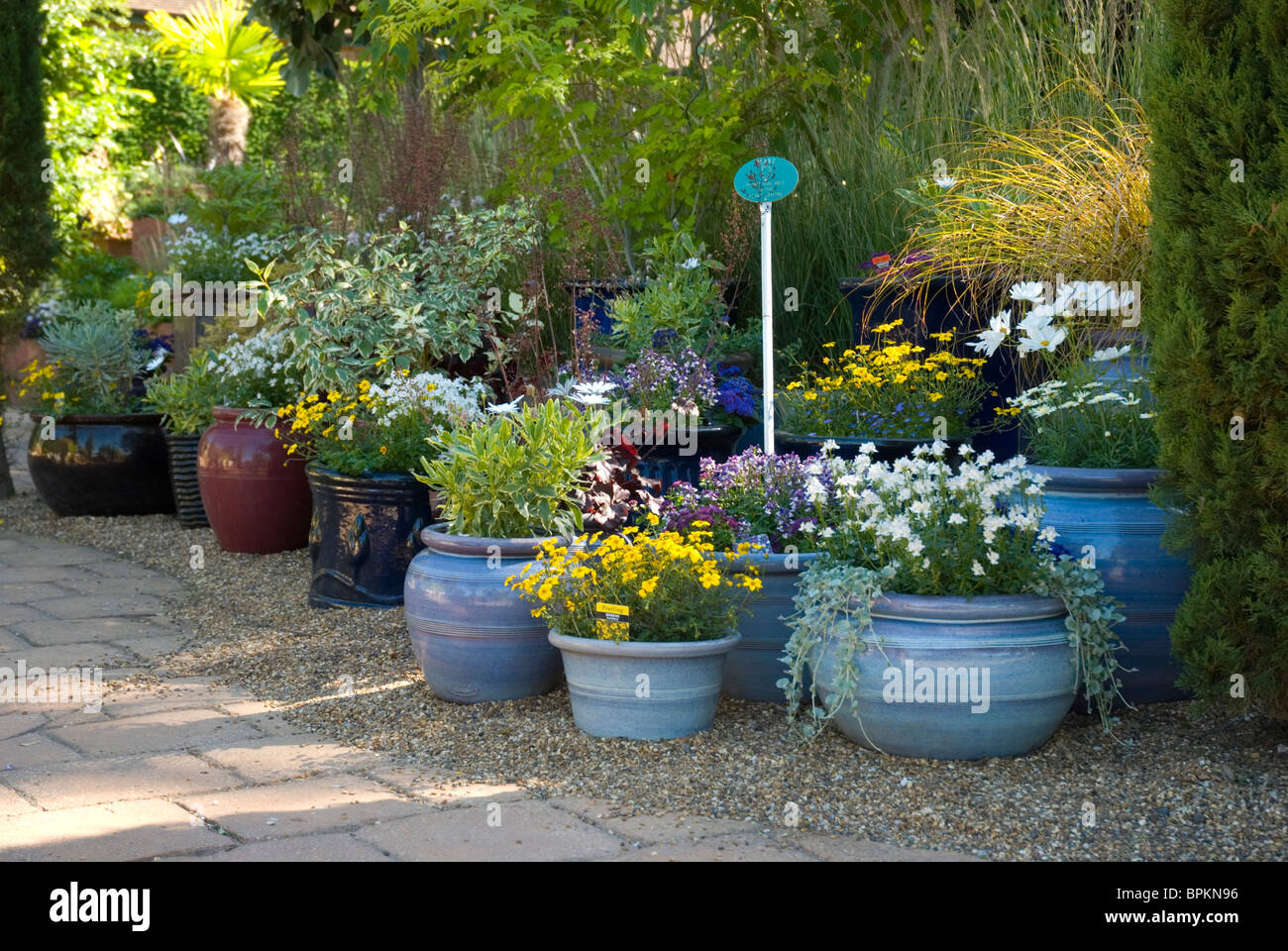 Pots in the Garden Stock Photo Alamy