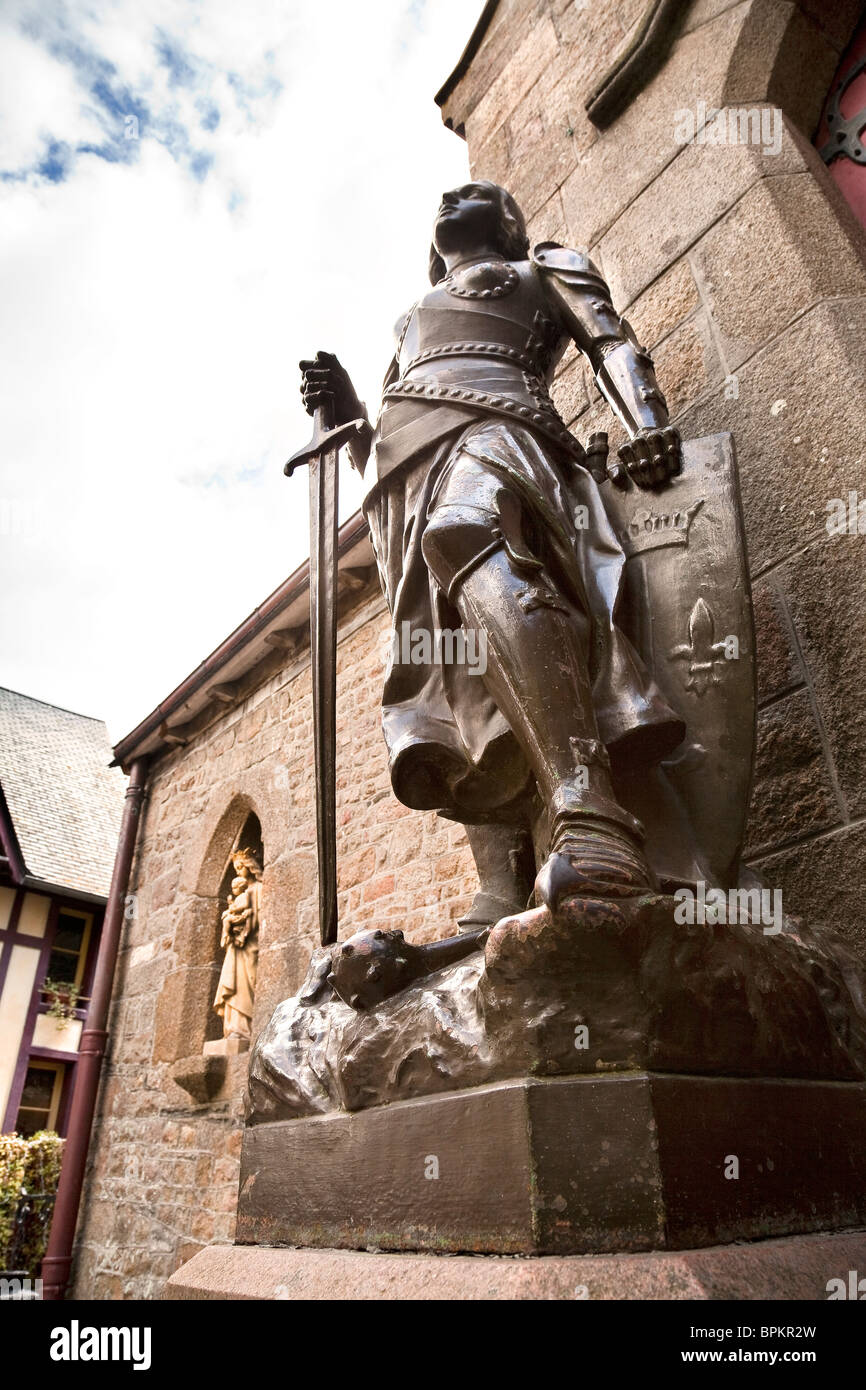 Statue of Joan of Arc in the village at Mont SaintMichel Abbey