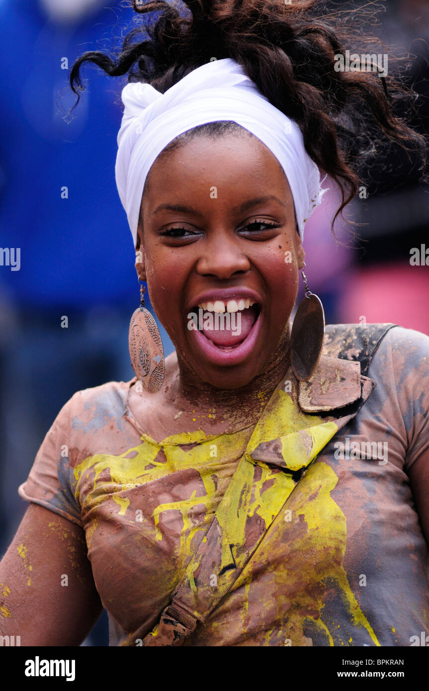 Portrait of a girl at the Notting Hill Carnival Children's Day Parade ...