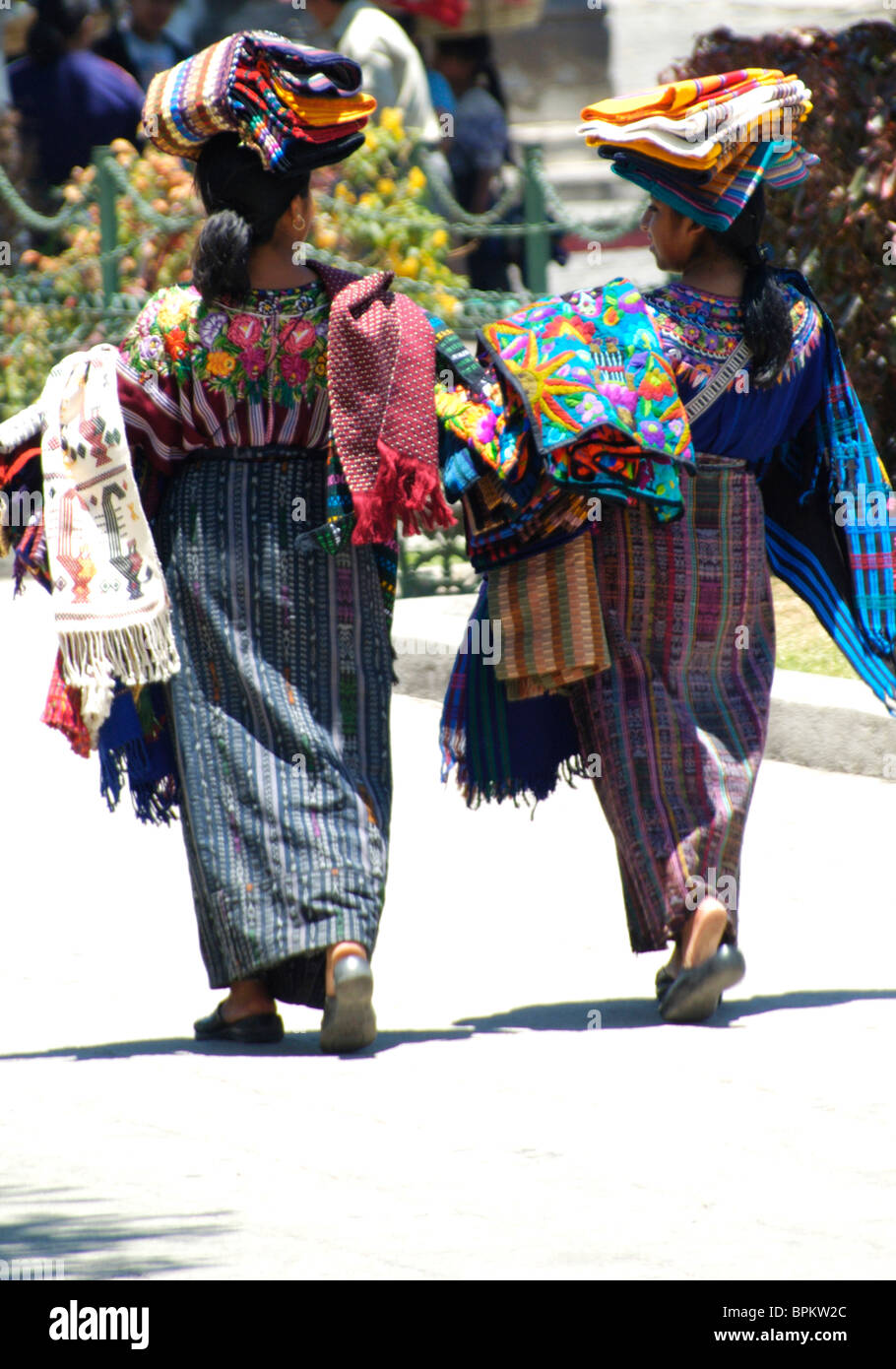 Mayan Girls, Guatemala Stock Photo