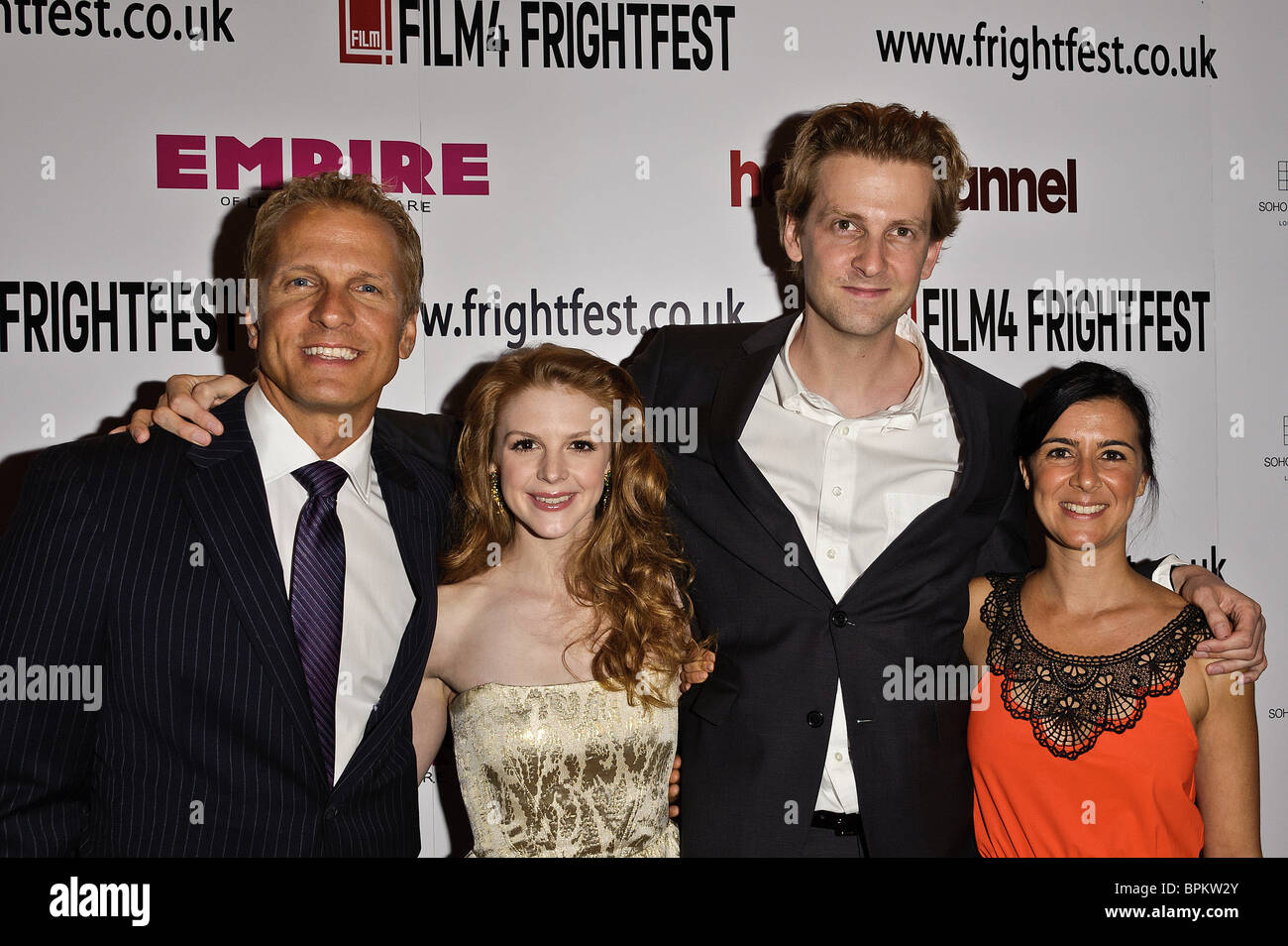 Iris Bahr, Daniel Stamm, Patrick Fabian and Ashley Bell attend the Uk Premiere of 'The Last Exorcism' during Frightfest Stock Photo