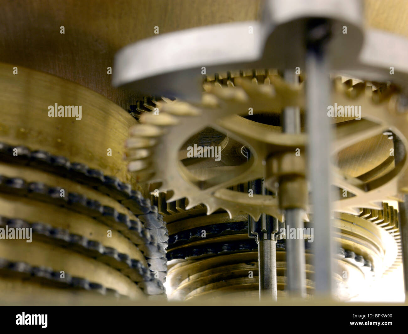 English fusee clock movement Stock Photo Alamy