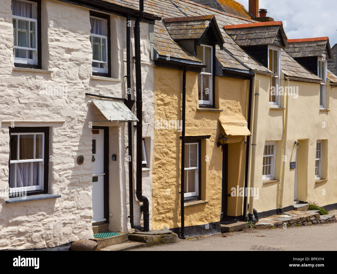 Houses in Port Isaac Cornwall Stock Photo Alamy