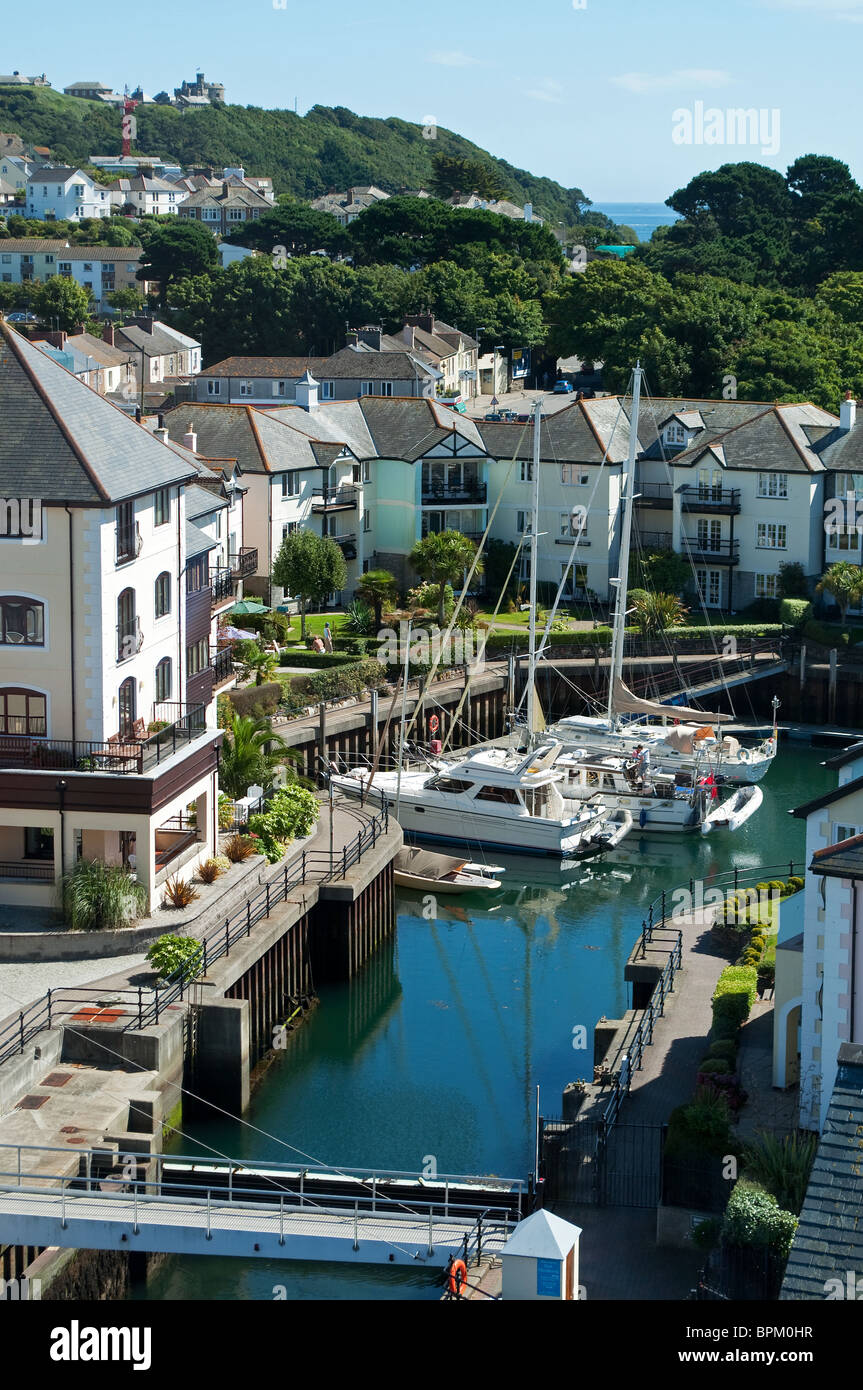 The private apartments at Pendennis Marina in Falmouth, Cornwall, UK Stock Photo