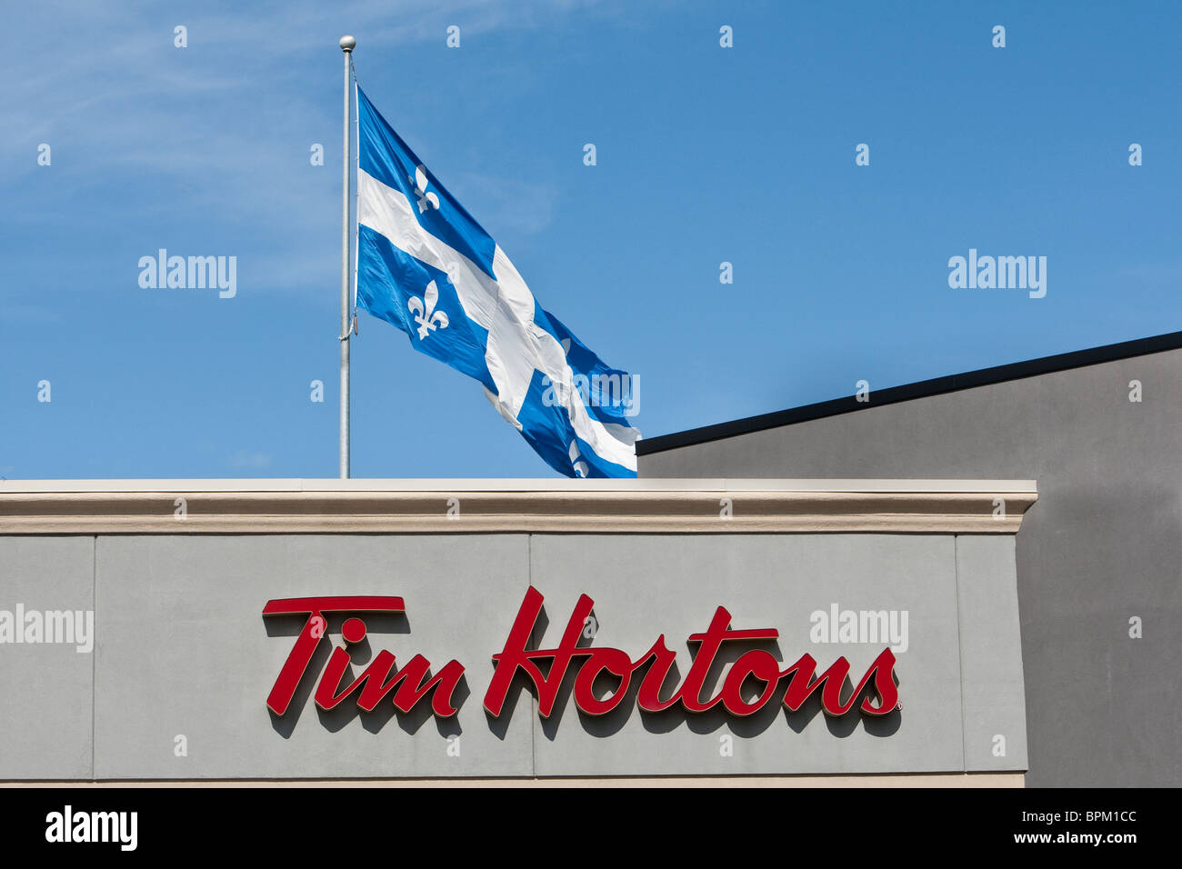 A TIm Horton restaurant in Quebec, Canada Stock Photo