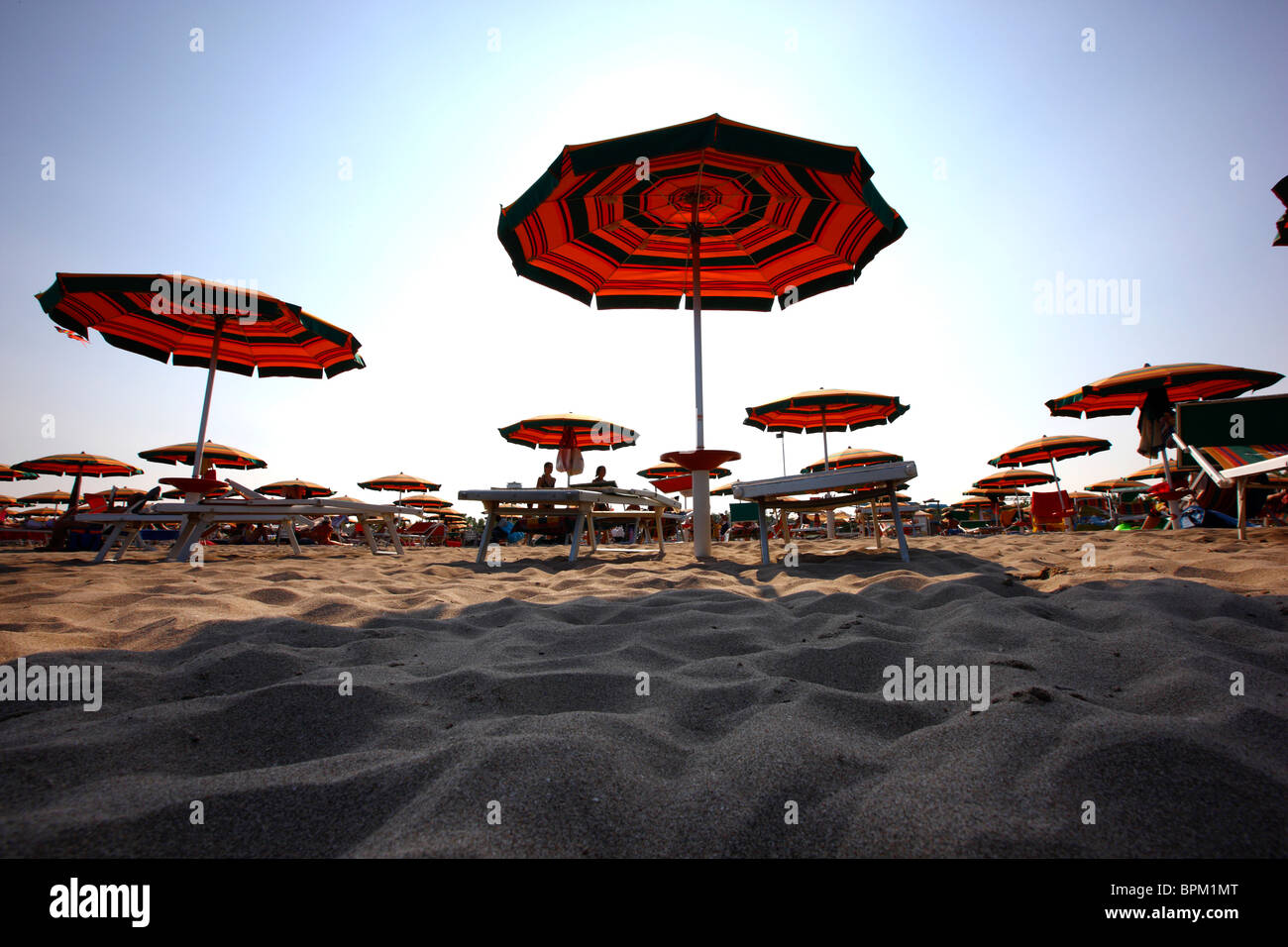 Beach at the Adriatic Sea, Italy. Stock Photo