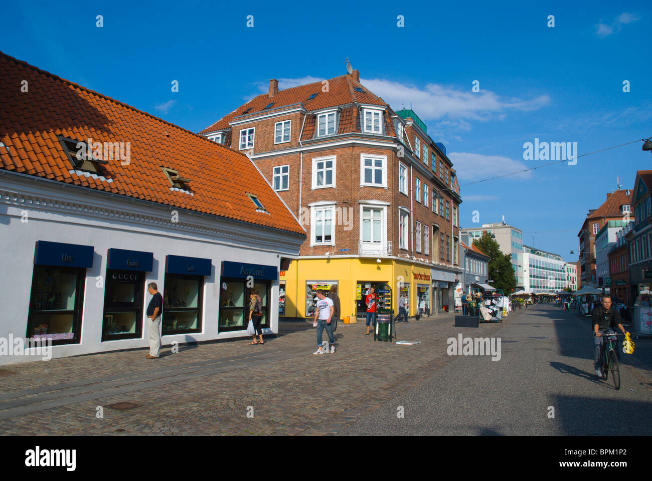 Algade main pedestrian street Roskilde Denmark Europe Stock Photo
