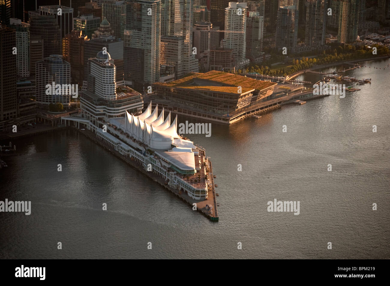 Canada Place, Vancouver, British Columbia, Canada Aerials Stock Photo