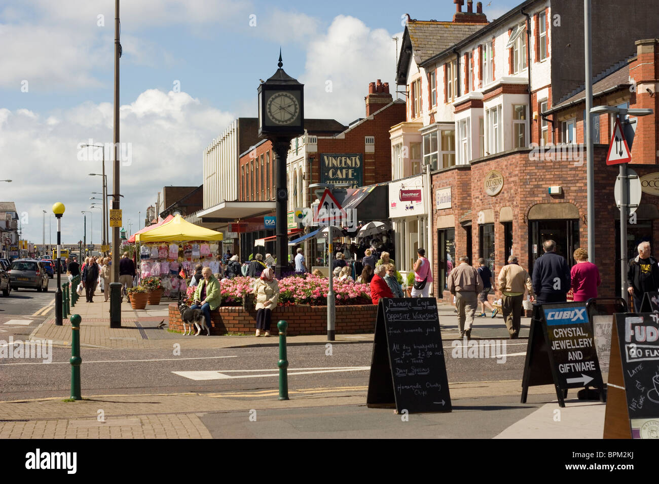 Victoria Road West, the main shopping street of Thornton Cleveleys Lancashire Stock Photo