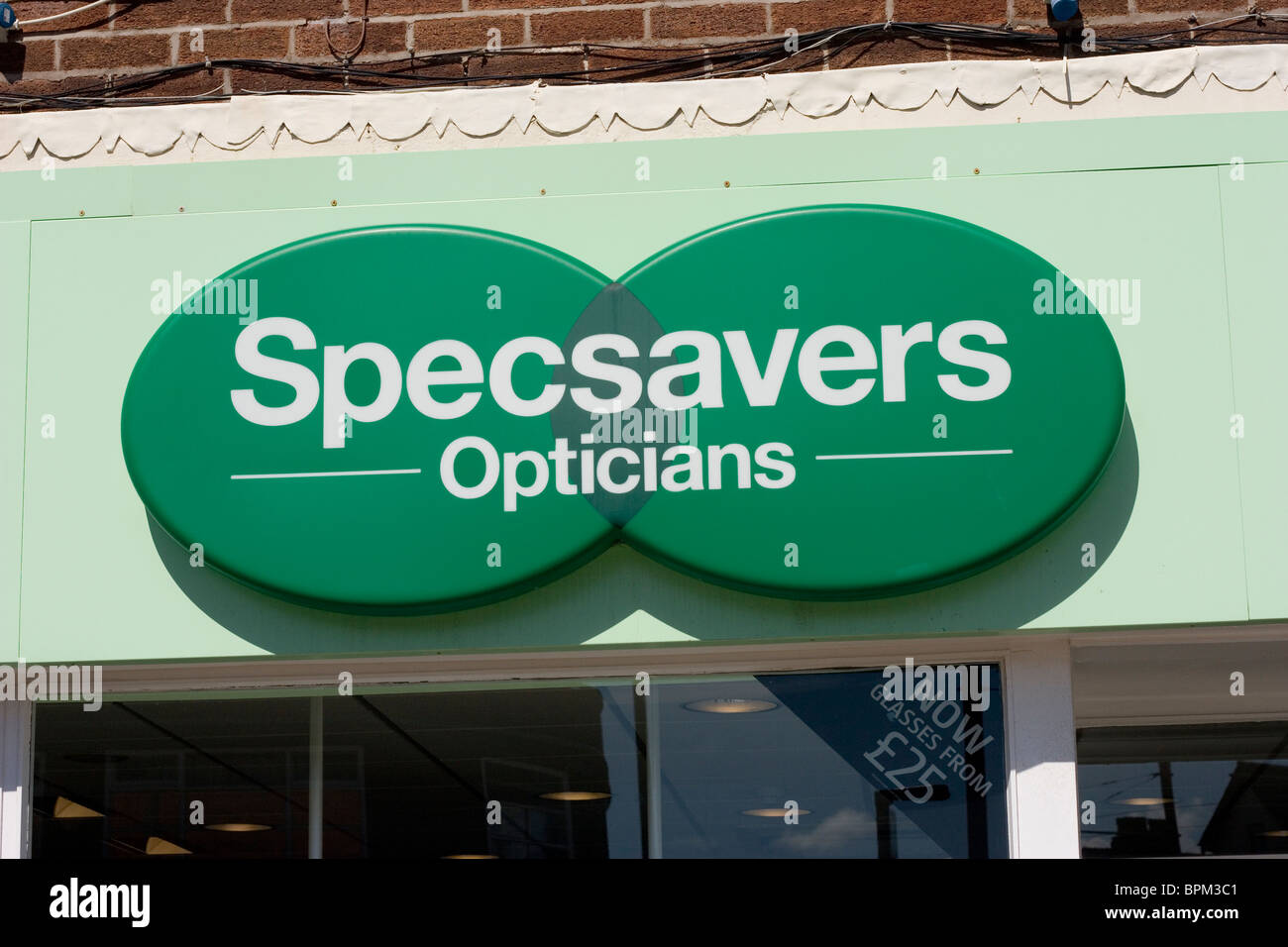 Specsavers Opticians sign Stock Photo