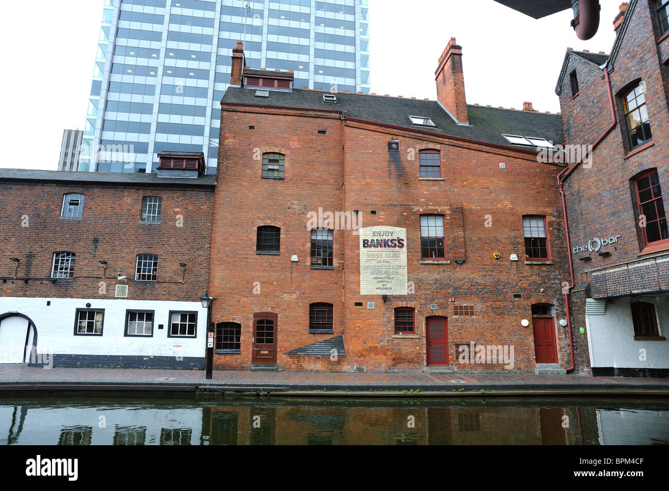 Victorian canalside buildings adjacent to Gas Street in Birmingham. Stock Photo