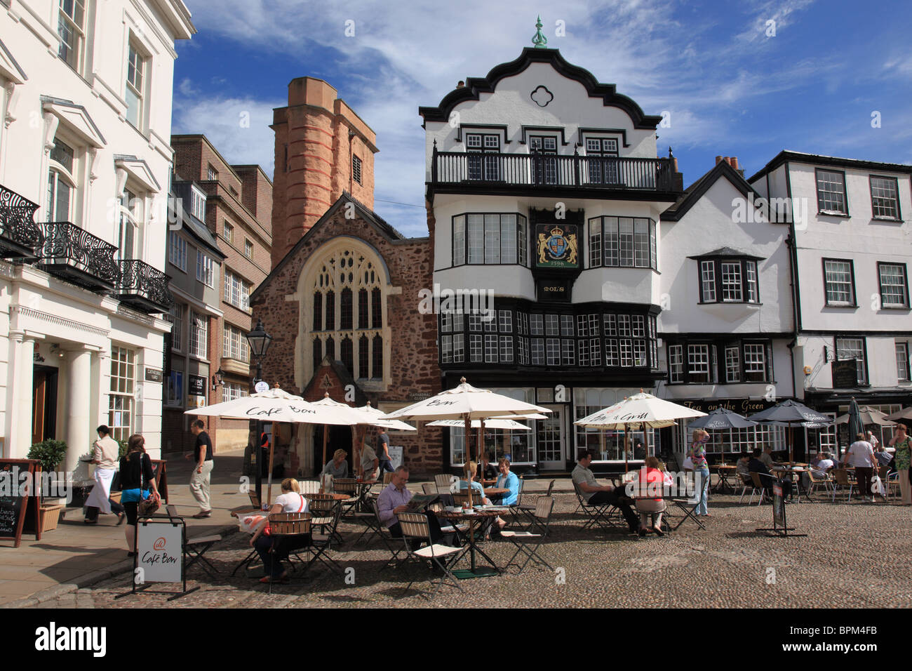 Cathedral square, Exeter, Devon, England, UK Stock Photo
