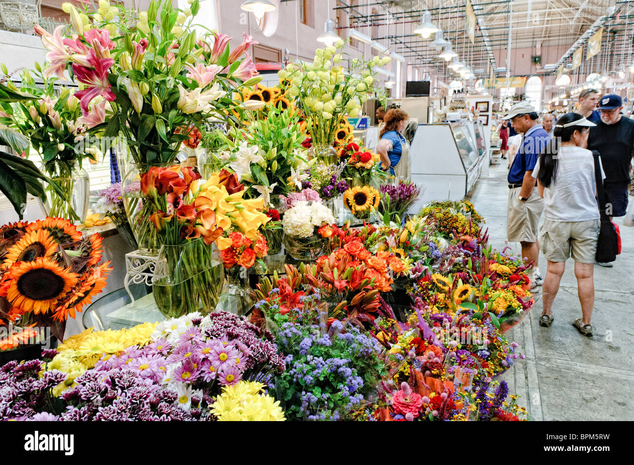WASHINGTON DC, USA Flowers for sale at the newly restored Eastern Market in Washington DC on
