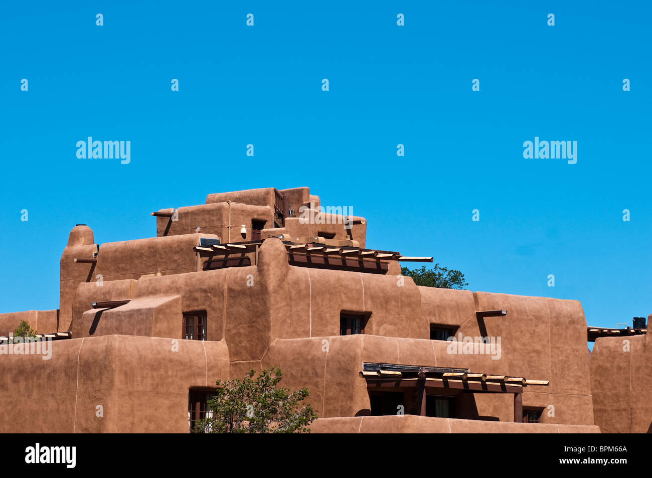 Adobe Building in Santa Fe New Mexico Stock Photo